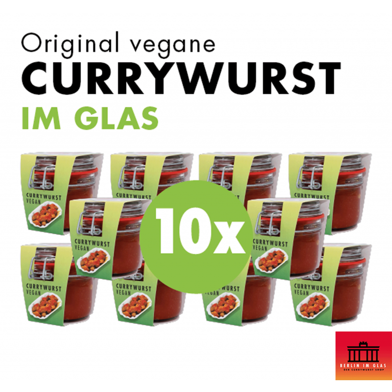 10x Vegane Currywurst im Glas